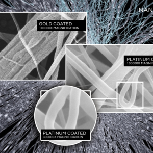 Nanofibers with and without sputter coating example